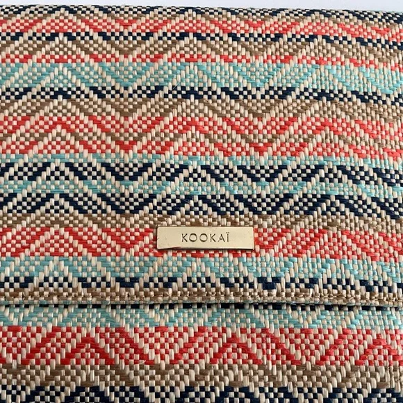 Kookai Multi Coloured Women’s Clutch Purse Bag Pre Owned Stain On Corner - Picture 2 of 15